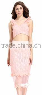 Domin fashion guangzhou factory alibaba ladies crop top sets
