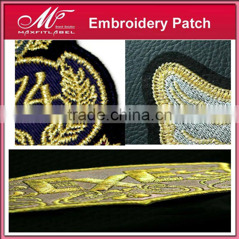High quality customized iron-on backing embroidery patch