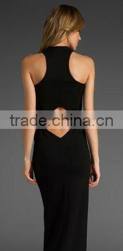 12DR021 Summer Fashion Black Maxi Cocktail Dress2012