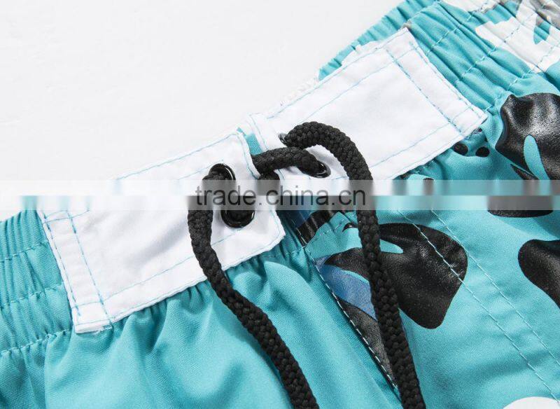 OEM Customized shaped boy swim shorts peach skin 100% polyester