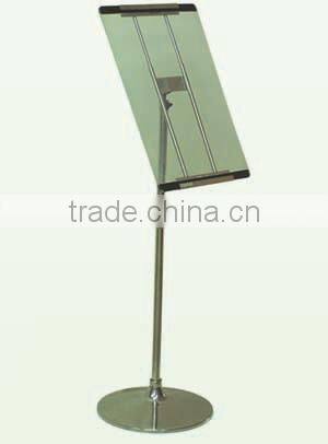 Angle adjustable stainless steel pop stand advertising material