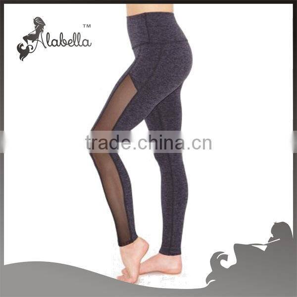 wholesale sport wear woman fitness clothing sexy mesh capri women clothes