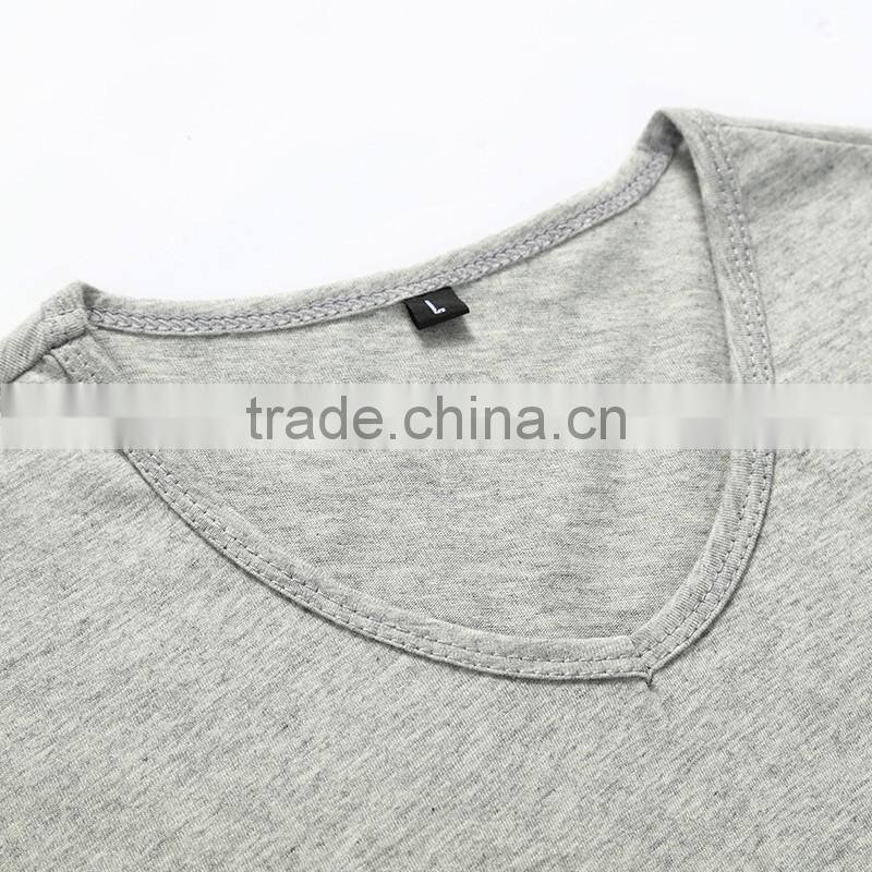 Fashion Best Selling Wholesale Cotton Custom Casual Men T Shirt V Neck