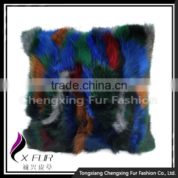 CX-D-55 Genuine Fox Fur Wholesale Custom Colorful Latest Design Cushion Cover