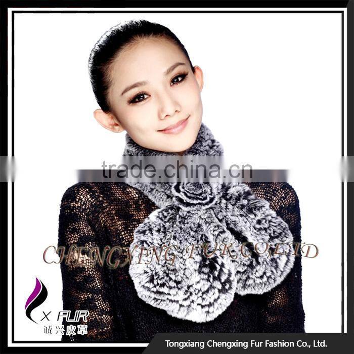 CX-S-48Y Factory Direct Sale Stock Rex Rabbit Fur Fashion Lady Scarf