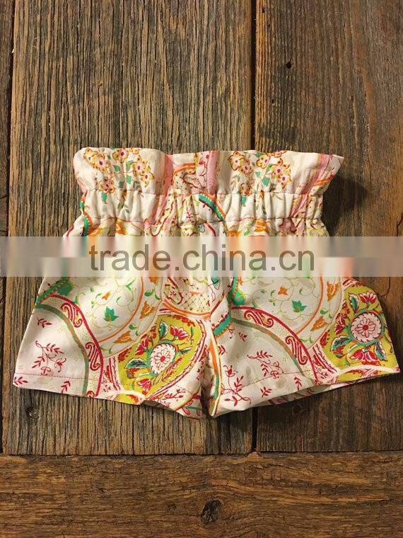 2017 boutique smocked girls clothing rampers printing ruffle baby clothes clothing set