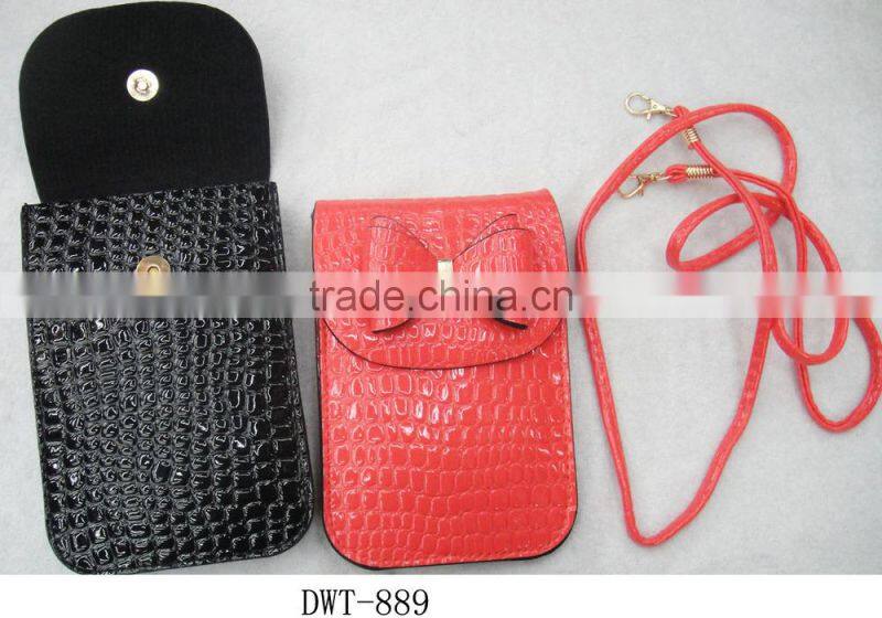 New Bow Popular CROCO pu phone bag for mobile money credit cards