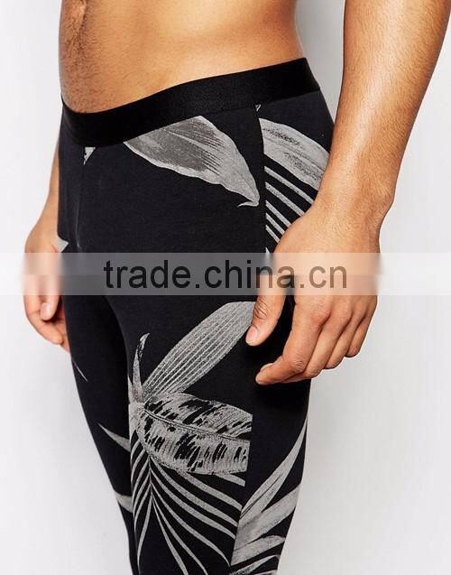 Men full floral pattern printed loungewear leggings custom