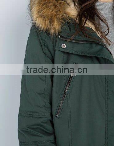 new style winter wholesale lady coat with big fur collar on h