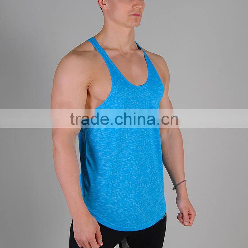 triblend mens slim fit triblend gym stringer with curved bottom