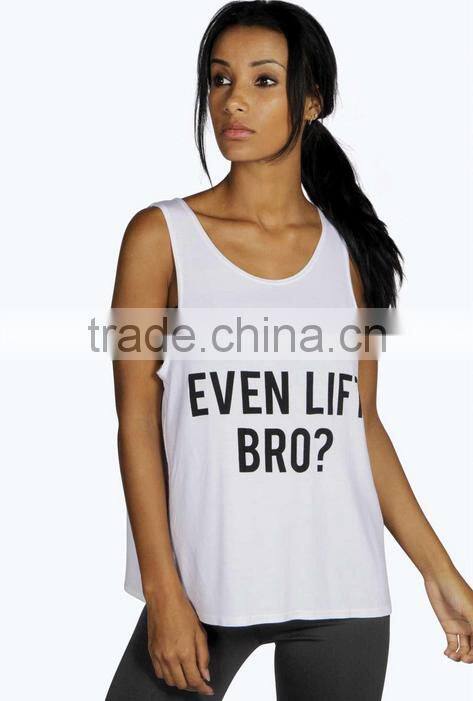 custom running tank top cheap loose pattern printed tank top