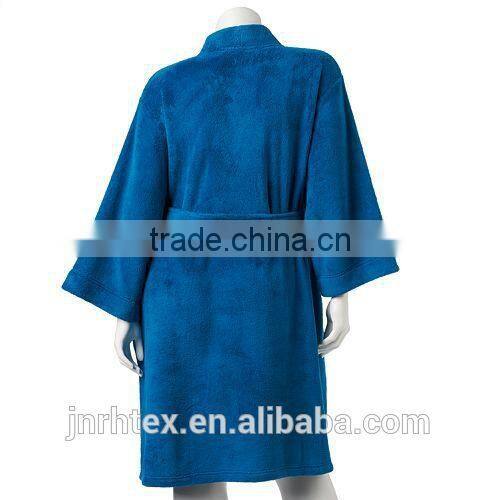 Long sleeves wholesale bathrobe,custom blank cotton bathrobe for women