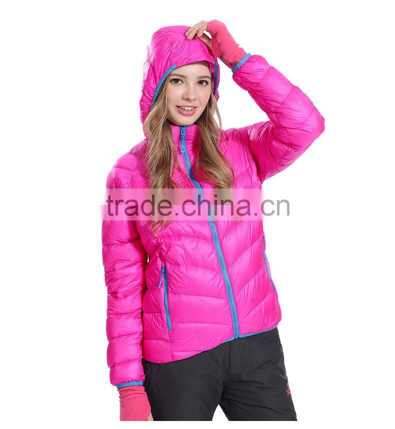 2017 New style women outdoor clothing hooded down jacket