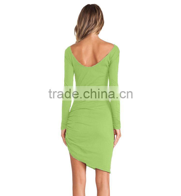 2015 Fashion Trends Winter Long sleeve Round Neck Bodycon dress Pencil Dress for womens