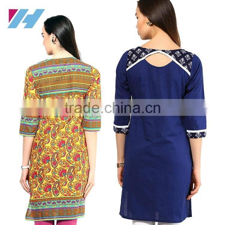 Clothing Apparel Cotton Om Ladies Printed Long Kurta Styles