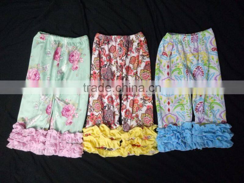 wholesale icing pants cotton many ruffle Solid color pants children clothes