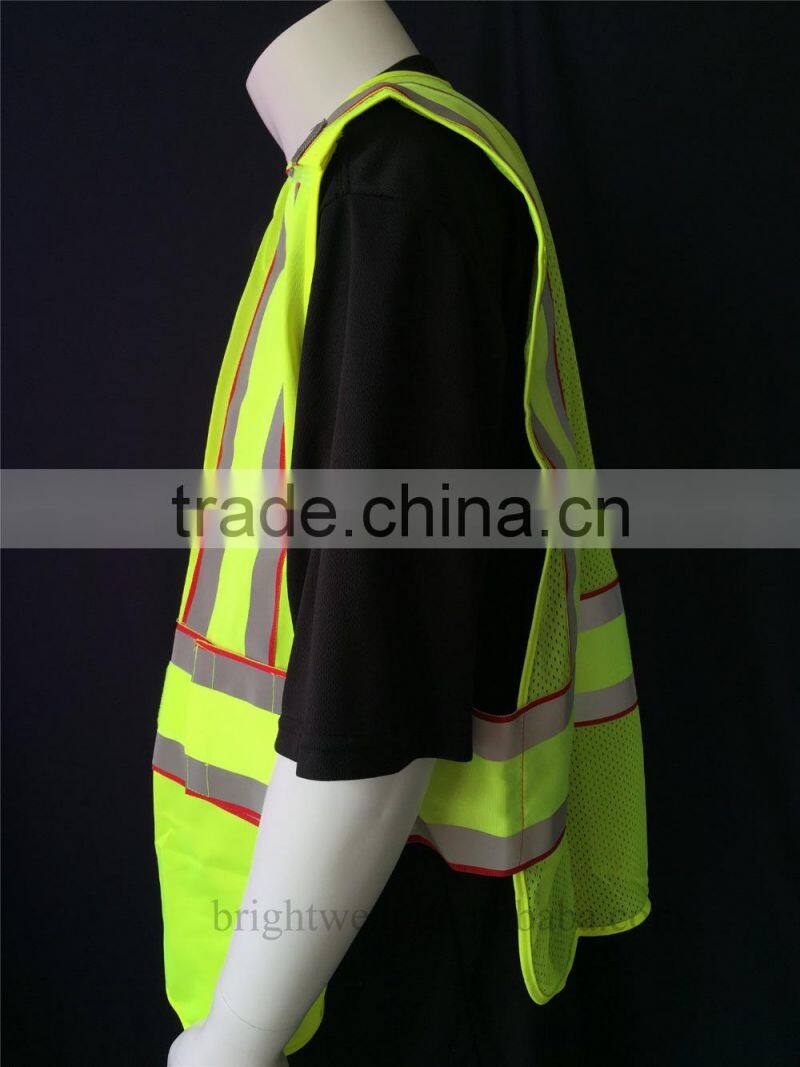 ANSI 107 public 5 point breakaway style yellow high visibility vest