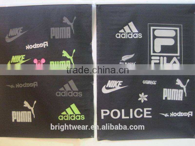 Relfective Policia with blue printing reflective letter be heated on vest for Spain market