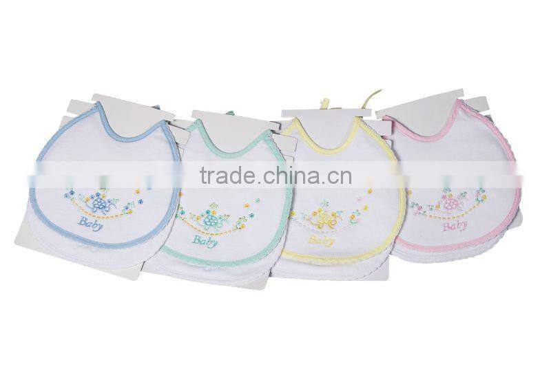 infant baby bibs 100% cotton interlock fabric with embroider