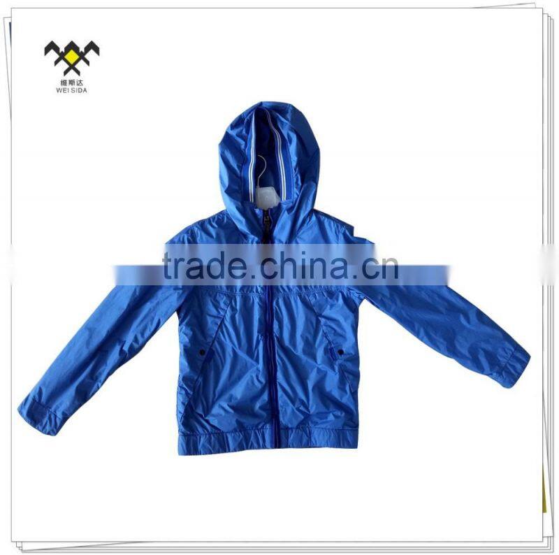 2017 spring hooded lightweight windbreaker jacket for boys