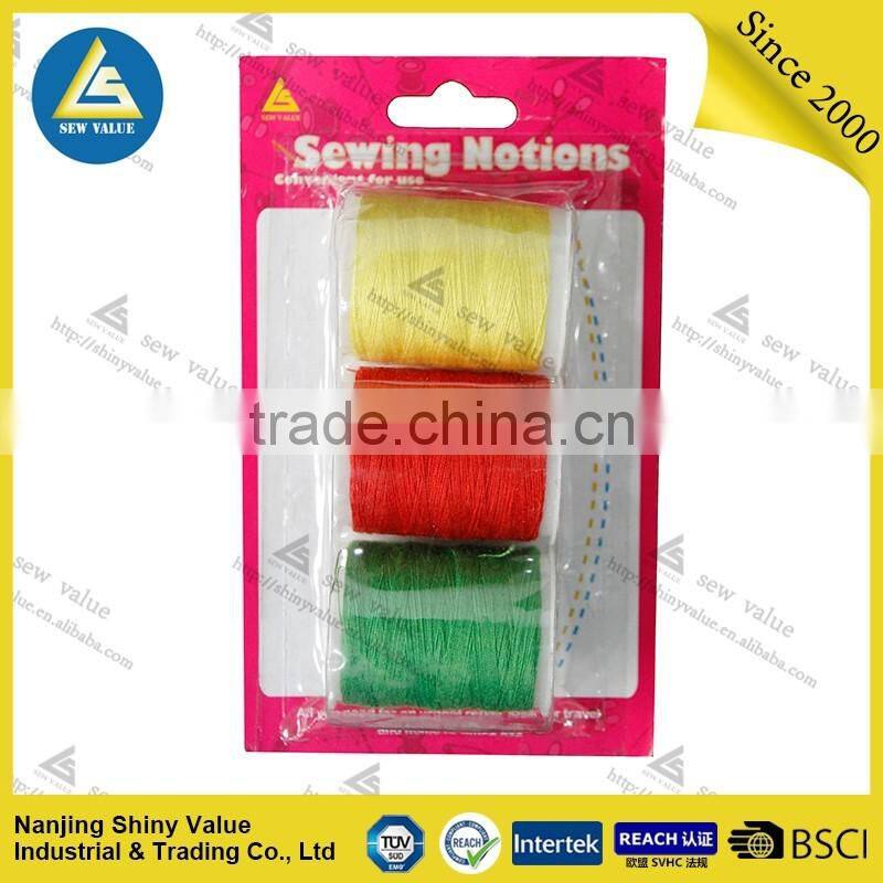 wholesale 3 rolls 100m 100% spun polyester sewing thread