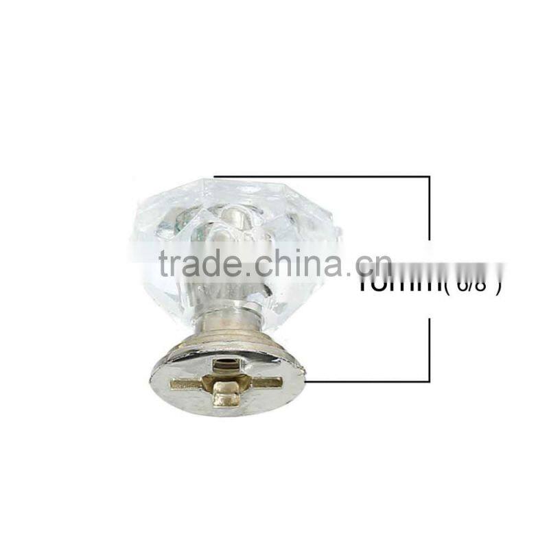 Wholesale Silver Tone Clear Faceted Plastic Jewelry Wooden Box Pull Handle Knobs