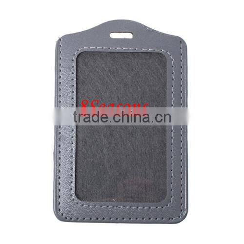 Gray Vertical Polyurethane ID Cards Badges Holders 11.3cm x7.3cm