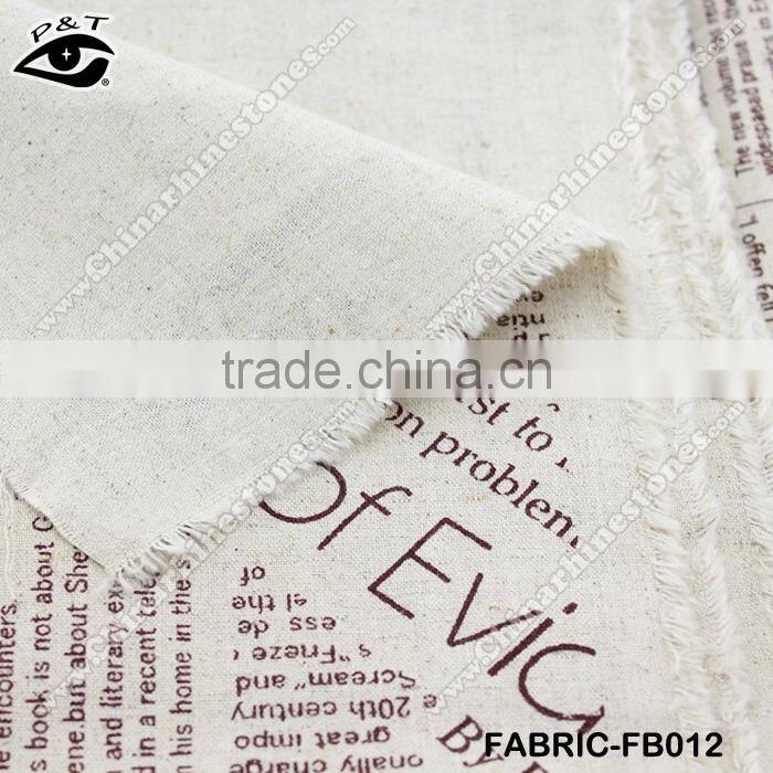 News Paper Printing Canvas Fabric Cotton/Linen Fabric Zakka Household Textile Cloth