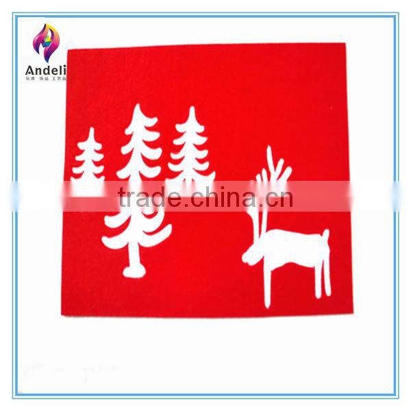Eco-friendly disposable laser cut felt christmas placemat