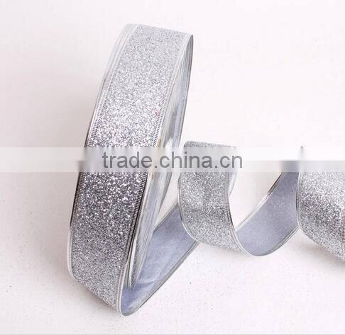 Whosale 100%polyester cheap assorted color pearl yarn christmas decorative silk ribbon for promotion