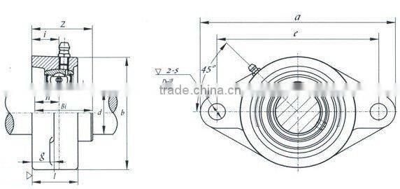 SUCFL205 stainless steel pillow block bearing with thermoplastic housing