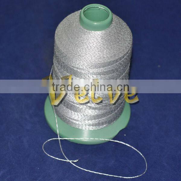 carbon stainless steel silver coated conductive sewing thread