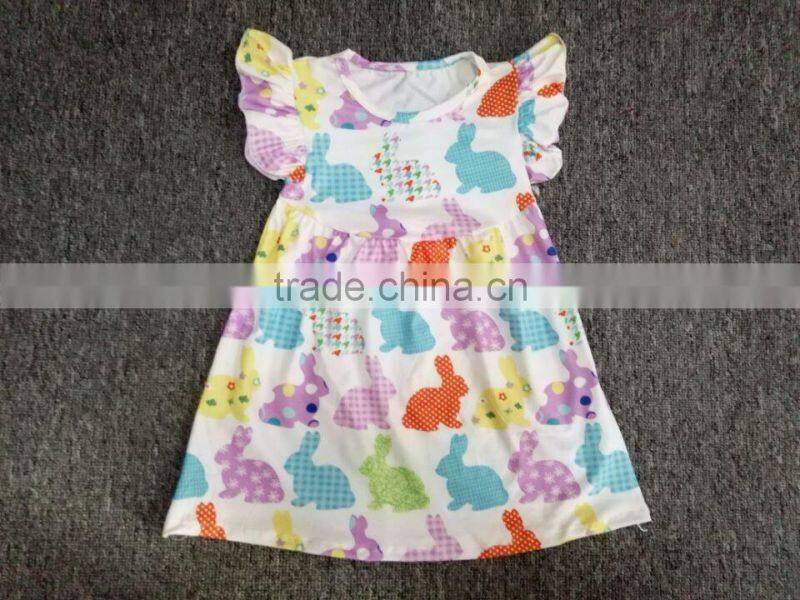 Wholesale four leaf clover pattern baby girl dresses spring/summer simple design party dress child frocks