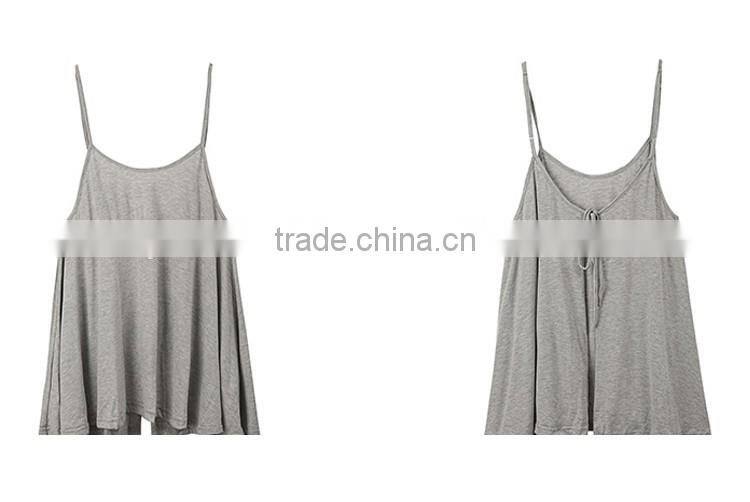 Wholesale Sleeveless Sexy Spaghetti Strap Backless Solid Color Tank Top Blouse Ladies Plus Size Tops