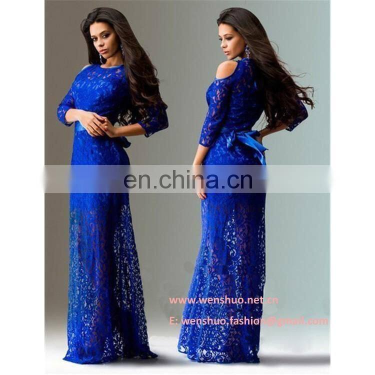 2016 Extermely Sexy Hollow Long Women Lace Dress