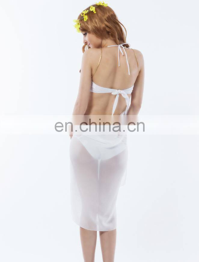 Newest design white fancy party casual beach wear