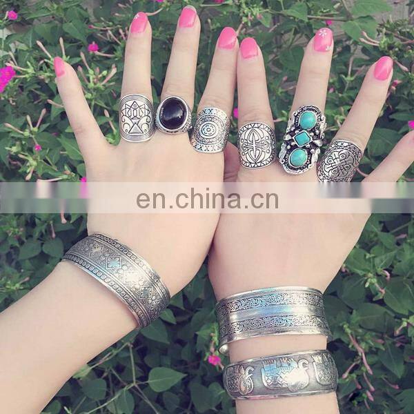 Delicate arrow flower engraved rings fashion sparking rings jewelry