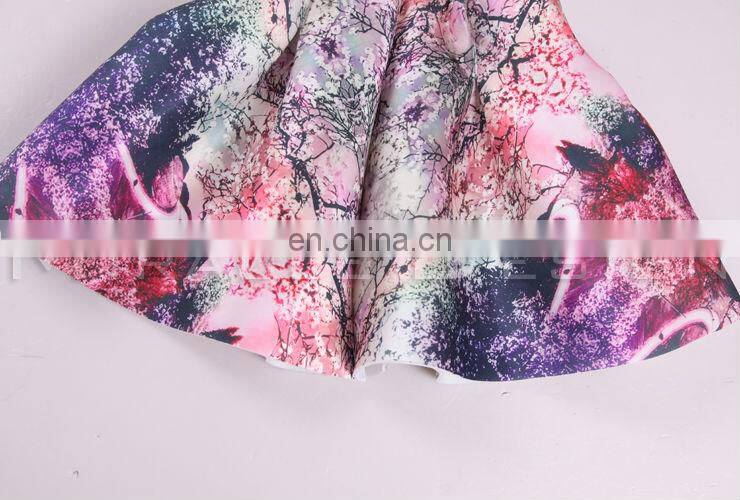 Lovely Printed Cotton Girls Skirt Big Sweep Elastic Colorful Prom Skirt