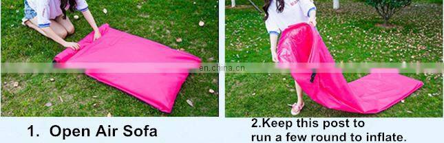 Hot selling on Amazon Inflatable lounge bag hammock air soft ship bed banana sofa