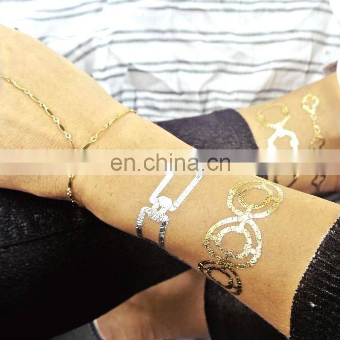 Metallic Gold Temporary Finger Tattoo Sticker