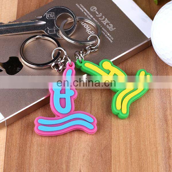cute nice promotional car shape silicone keyring with logo keychains