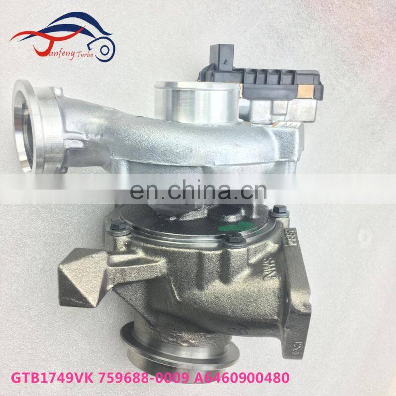 GTB1749VK turbo 759688-0009 A6460900480 Turbocharger for 2007- Mercedes Benz Truck Sprinter Euro 4 with OM646NCV3 Engine