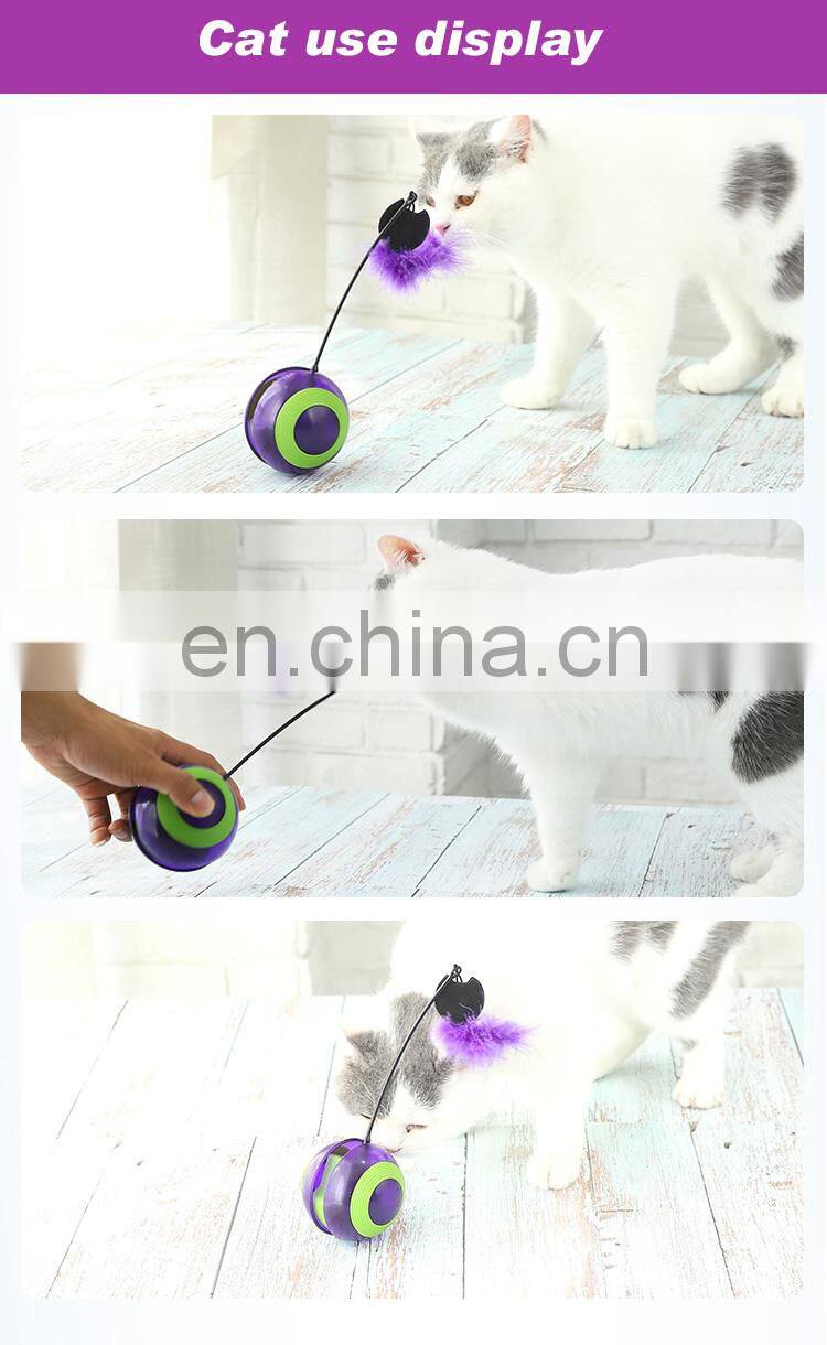 Electronic Cat Toy Ball Running Interactive Cat Toy Racer Cat Plastic Toy With Lights