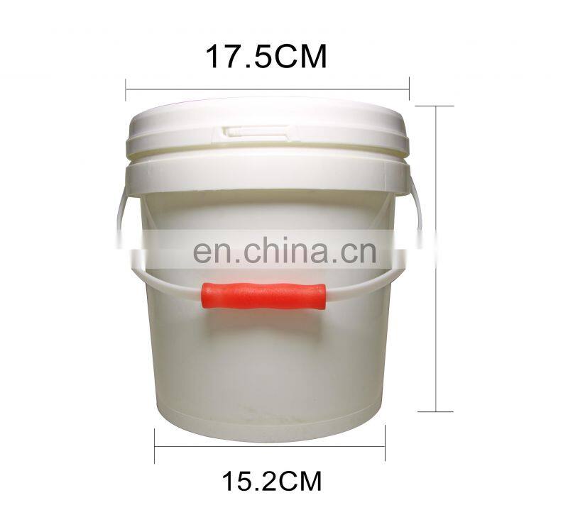 Custom Food Grade 3L Round white Plastic Bucket for Ice Cream with lid