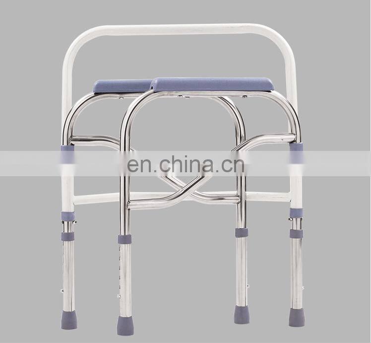 Elderly shower toilet steel commode chair With Bedpan