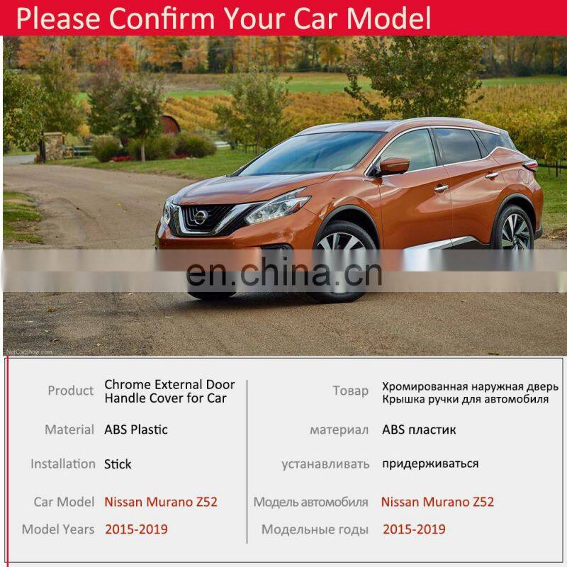 for Nissan Murano Z52 2015 2016 2017 2018 2019 Luxurious Chrome Door Handle Cover Exterior Trim Catch Car Stickers Accessories