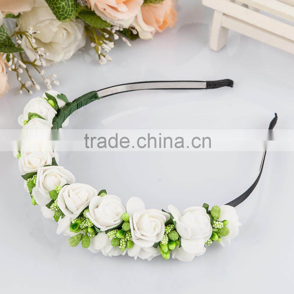 Wholesale Alibaba Wedding Decorate Flower Headband,Floral Bridal Wreath