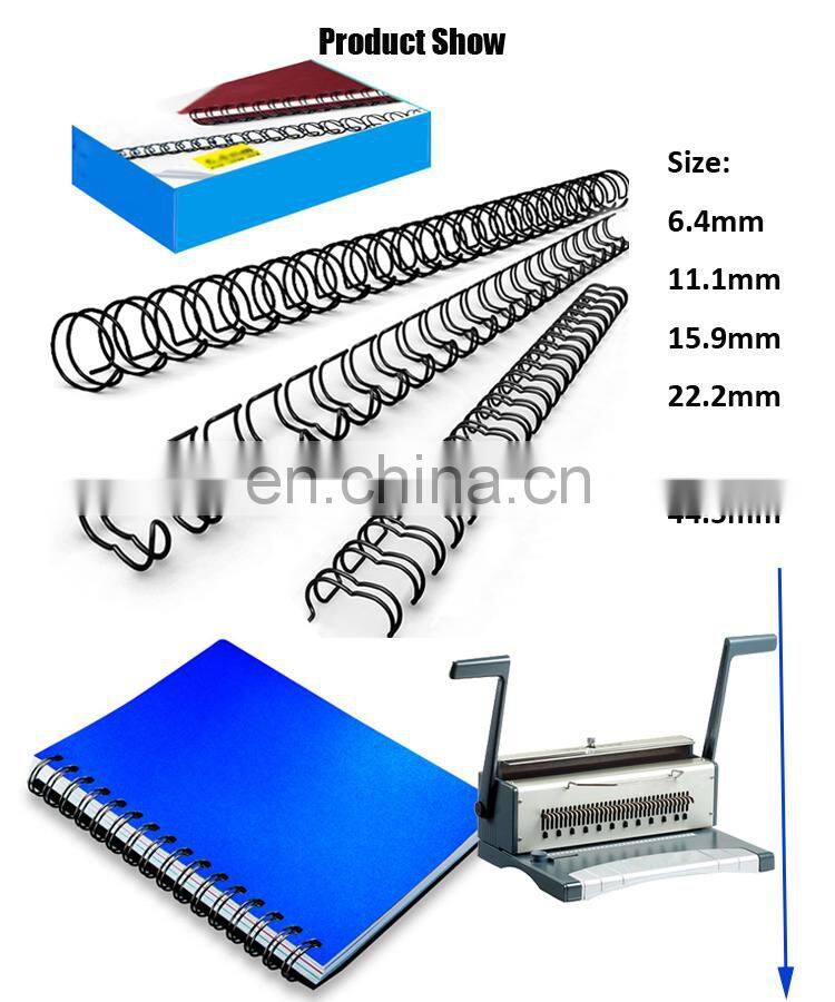 NO MOQ different color book binding metal nylon coated double wire o manufacturer