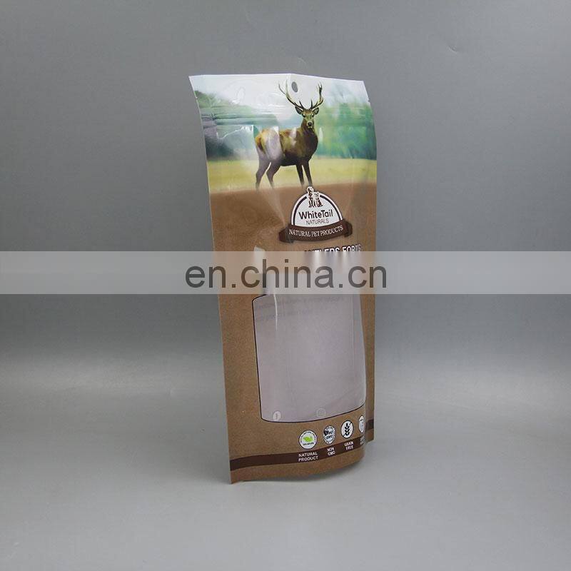 Free Sample Custom Made Resealable Zip Lock Dog Treats Snack Package Pet Food Packaging Bag