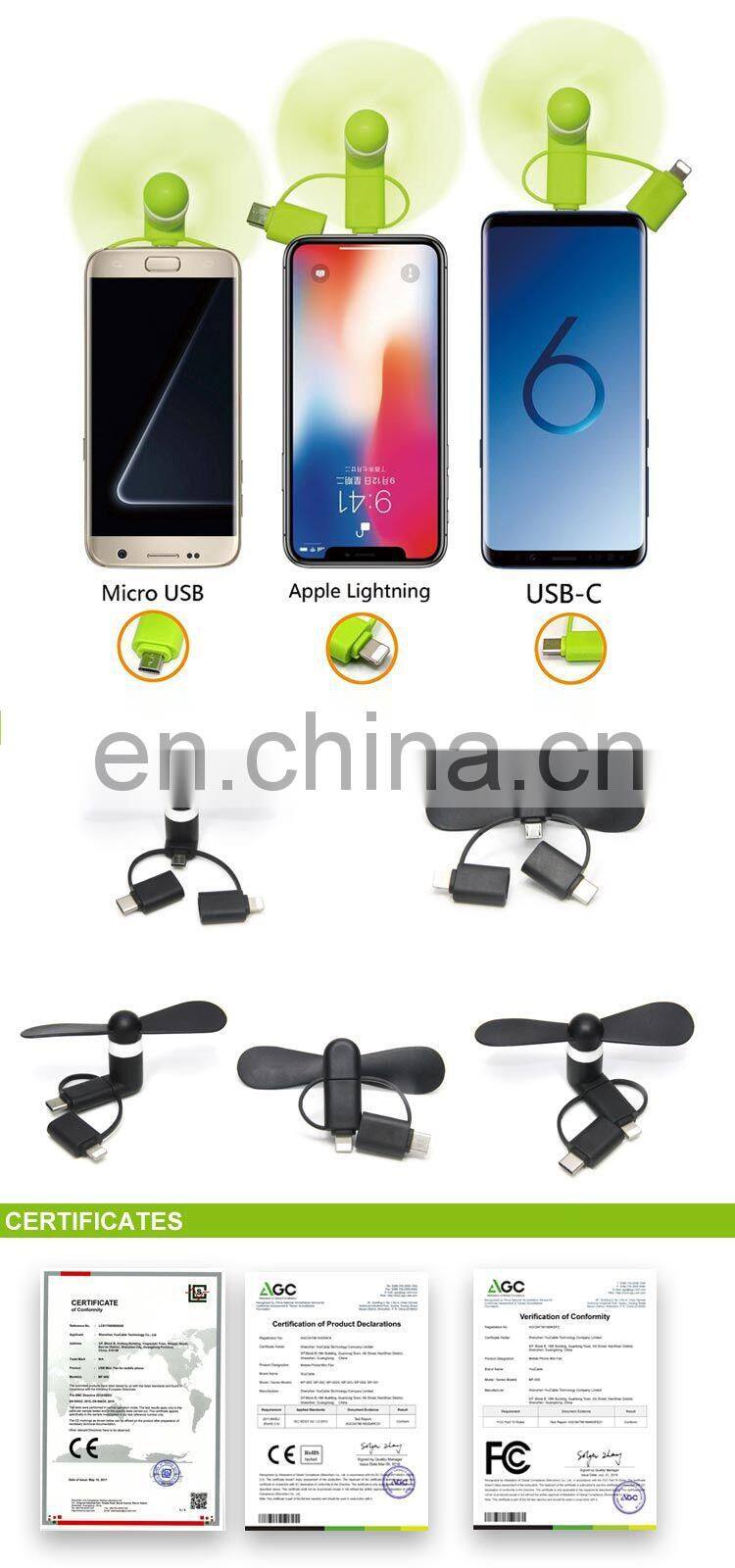 Hotsale 3 in 1 Custom Logo Portable Mini USB Fan